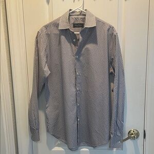 Salvatore Ferragamo Blue Patterned Casual Shirt